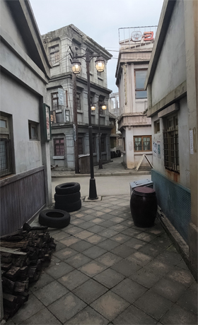 1950s film set - piled tires